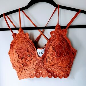Burnt Orange Lace Bralette